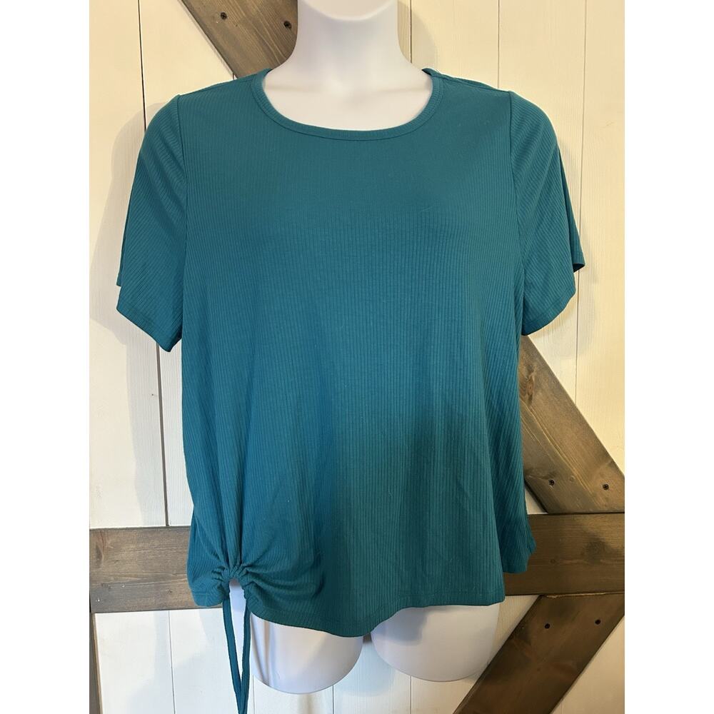 Lane Bryant Teal Ribbed T-shirt Blouse 18/20